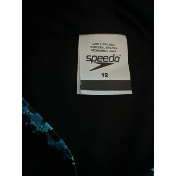 EUC Blue and Black One-Piece Swimsuit - Picture 4 of 5